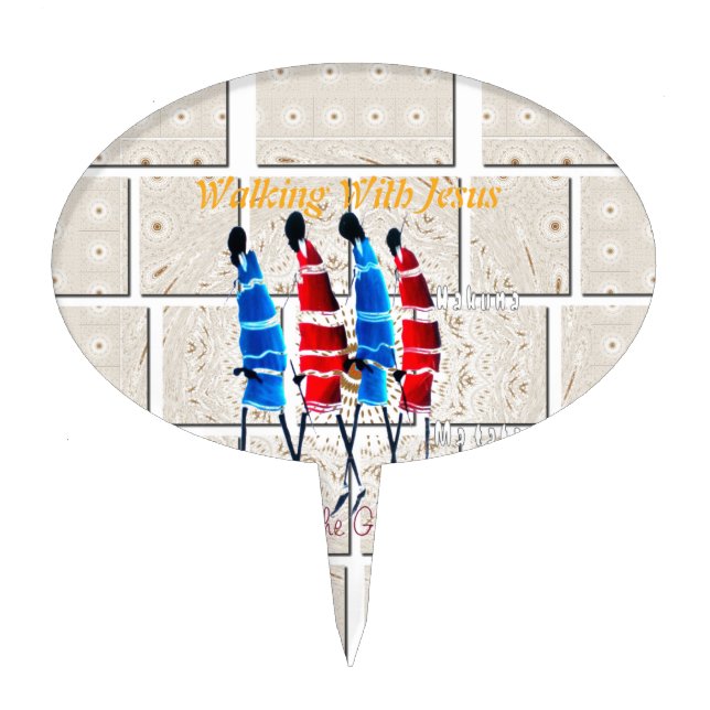 Maasai Morans Christian Art Print Cake Topper (Front)