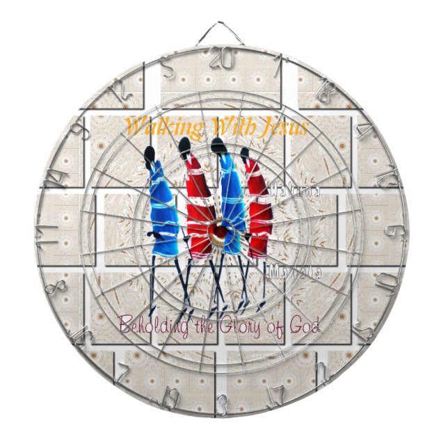 Maasai Morans Christian Art Print Dart Board (Front)