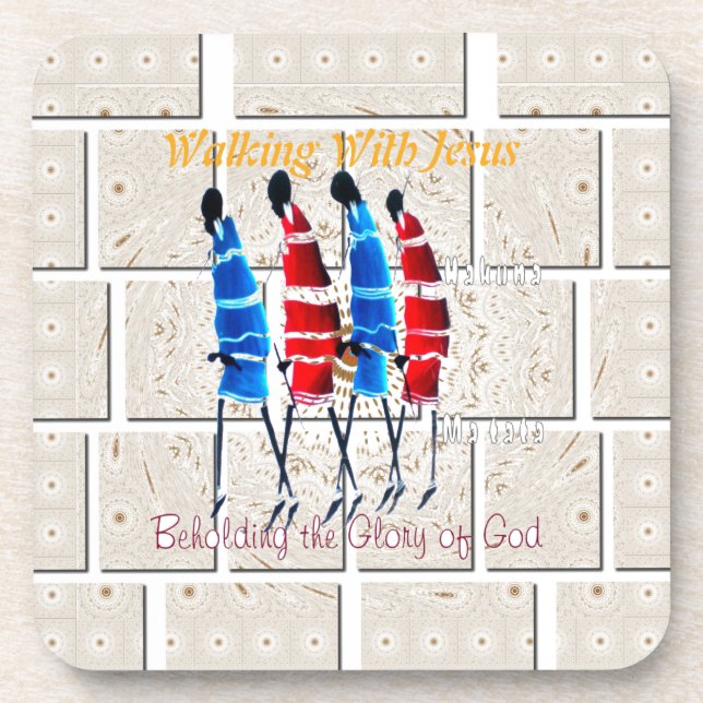 Maasai Morans Christian Art Print Drink Coaster (Front)