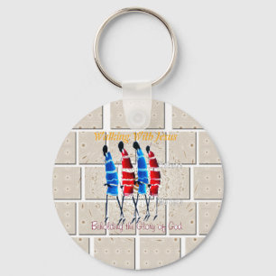 Maasai Morans Christian Art Print Keychain