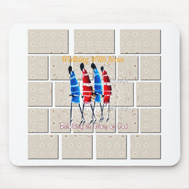 Maasai Morans Christian Art Print Mouse Pad (Front)