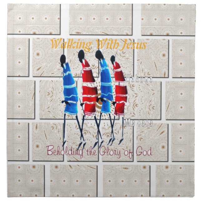 Maasai Morans Christian Art Print Napkin (Front)