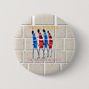 Maasai Morans Christian Art Print Pinback Button