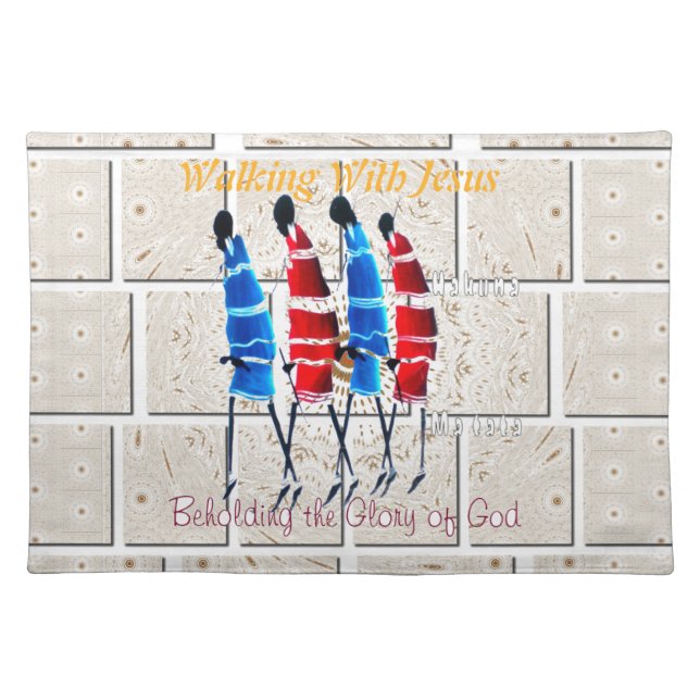 Maasai Morans Christian Art Print Placemat (Front)