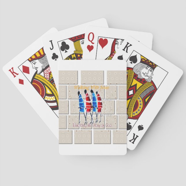 Maasai Morans Christian Art Print Poker Cards (Back)