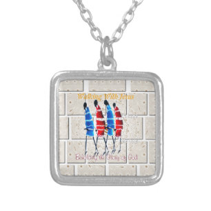 Maasai Morans Christian Art Print Silver Plated Necklace