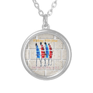 Maasai Morans Christian Art Print Silver Plated Necklace