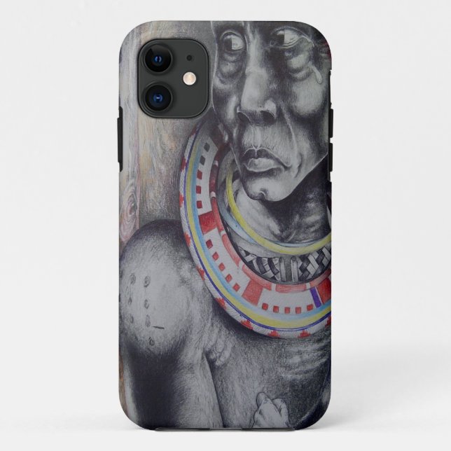 Maasai Mother and Child with Lion Art Print/Graphi Case-Mate iPhone Case (Back)