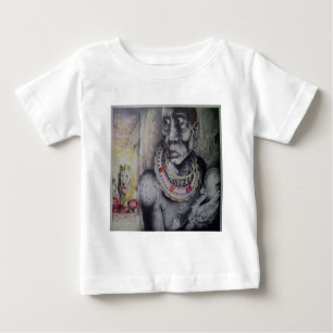 Maasai Mother & Child with Lion Art Print/Graphic Baby T-Shirt