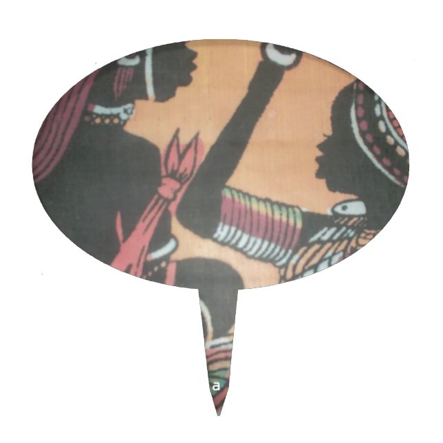 Maasai Tradition and Culture Pattern Art Design Cake Topper (Front)