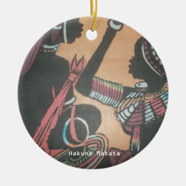 Maasai Tradition and Culture Pattern Art Design Ceramic Ornament (Front)
