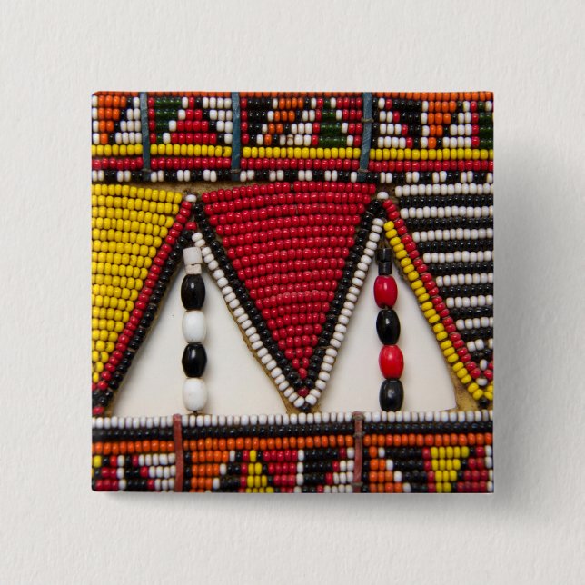 Maasai Tribal Beadwork Button (Front)