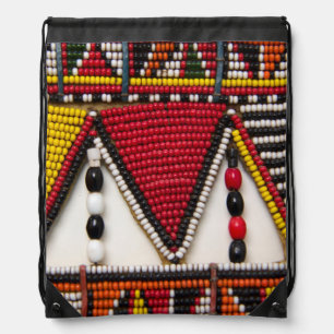 Maasai Tribal Beadwork Drawstring Bag