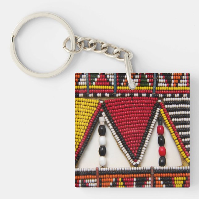 Maasai Tribal Beadwork Keychain (Front)