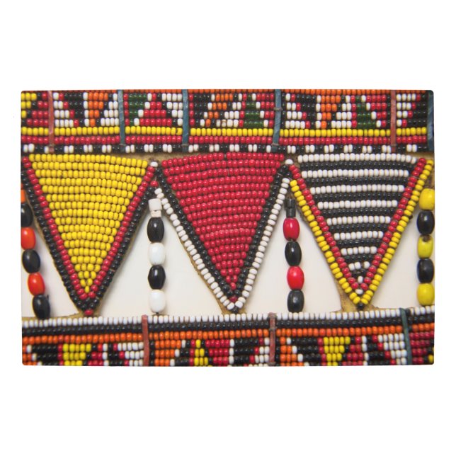 Maasai Tribal Beadwork Metal Print (Front)