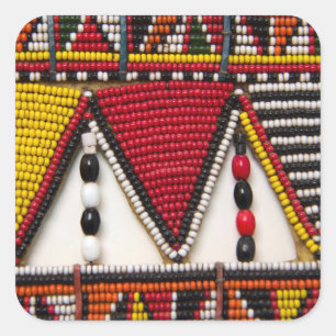 Maasai Tribal Beadwork Square Sticker