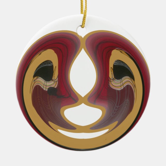 Maasai Tribal Whirl Art Print Ceramic Ornament (Front)