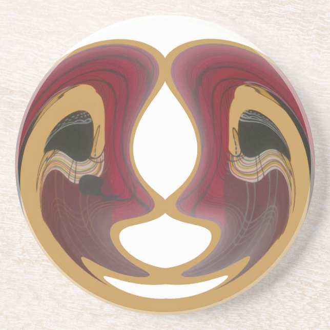 Maasai Tribal Whirl Art Print Drink Coaster (Front)