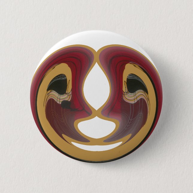 Maasai Tribal Whirl Art Print Pinback Button (Front)