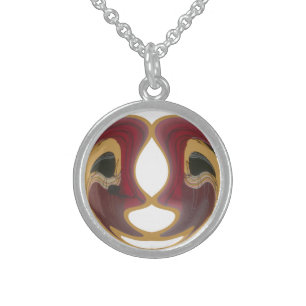 Maasai Tribal Whirl Art Print Sterling Silver Necklace