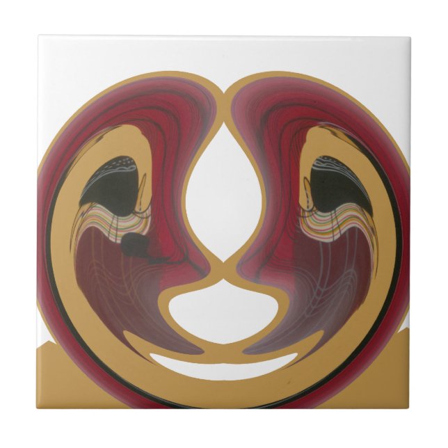 Maasai Tribal Whirl Art Print Tile (Front)