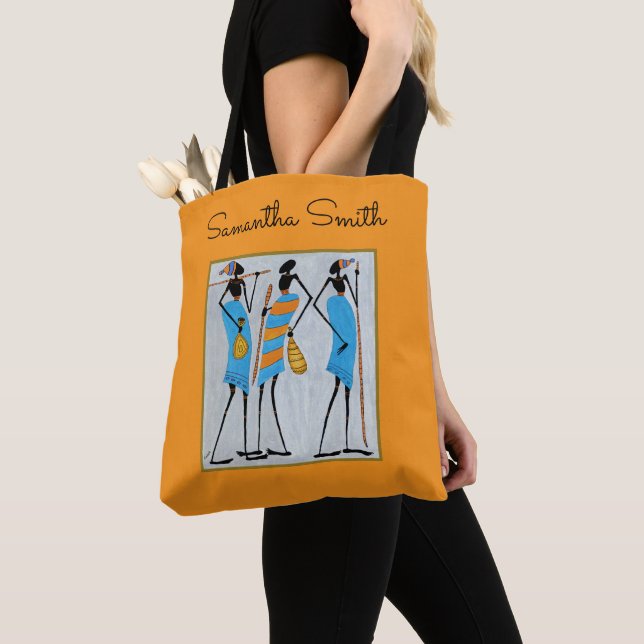Maasai Warriors, Kenya, African Art  Tote Bag (Close Up)
