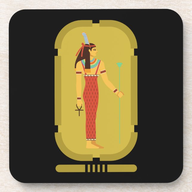 Maat On Gold Cartouche Beverage Coaster (Front)