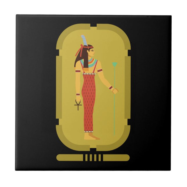 Maat On Gold Cartouche  Ceramic Tile (Front)
