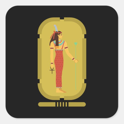 Maat On Gold Cartouche Square Sticker