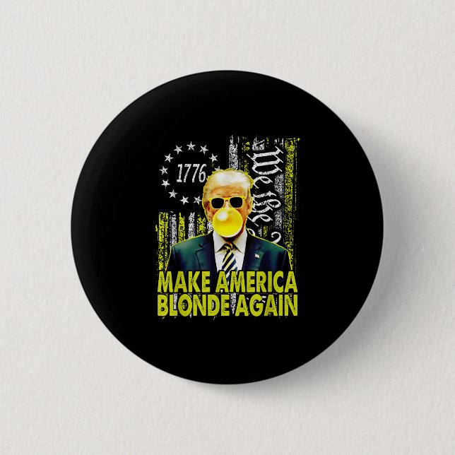 Maba Make America Blonde Again Funny Trump Bubble  Button (Front)