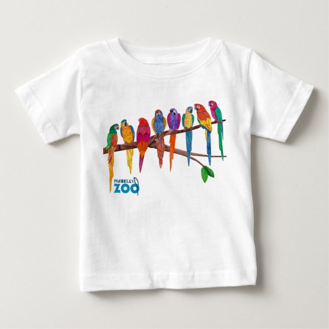Mabell's Zoo Animals, The Parrots Baby T-Shirt (Front)