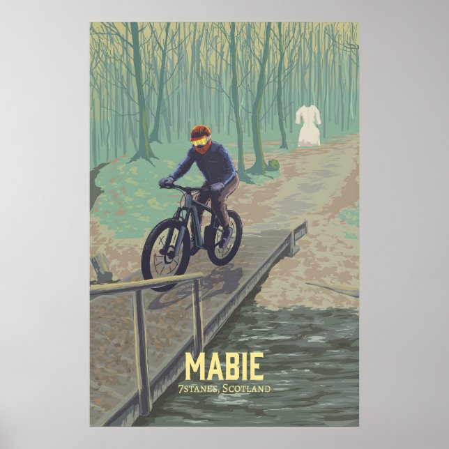 Mabie Mountain Biking Travel Poster (Front)