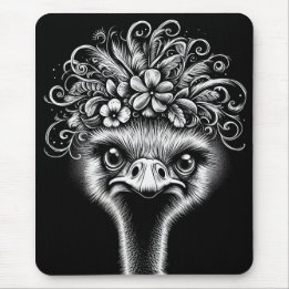 "Mable the Ostrich" Artistic Mouse Pad 
