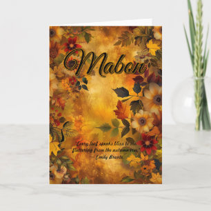 Mabon Autumn Greeting Card, customizable Letterpress Thank You Card