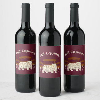 Mabon Harvest Fall Equinox Invitation Wine Label