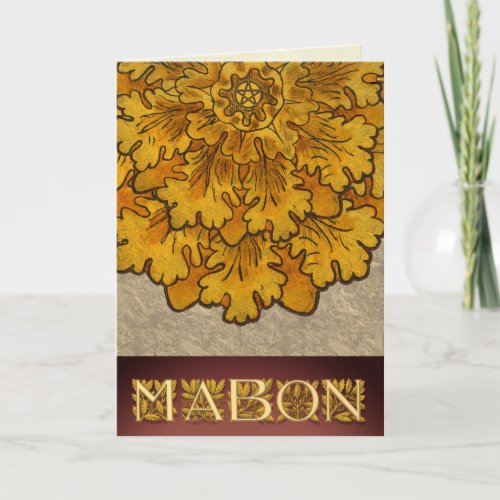 Mabon Oak Leaves and Letters Holiday Card