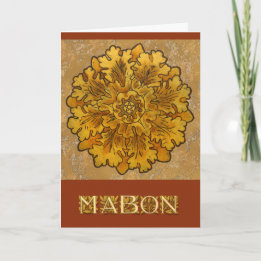 Mabon Oak Leaves Holiday Card