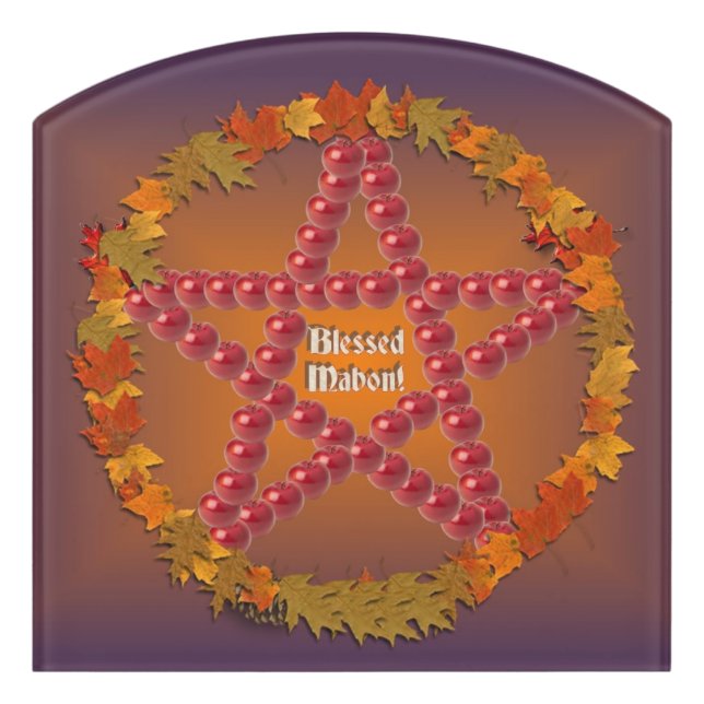 Mabon Pentacle Door Sign (Contour Front)