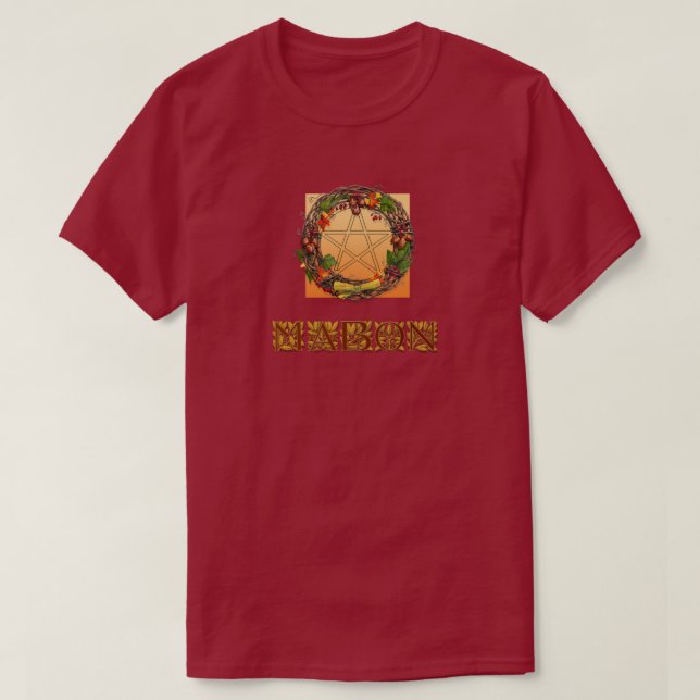 Mabon Wreath with Oak Letters T-Shirt (Design Front)