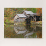 Mabry Mill Blue Ridge Parkway VA Design Puzzle<br><div class="desc">Jigsaw Puzzle featuring autumn reflections at Mabry Mill on the Blue Ridge Parkway,  VA.  Photo by the designer ©sjasis</div>