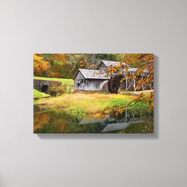 Mabry Mill in Autumn Canvas Print (Front)
