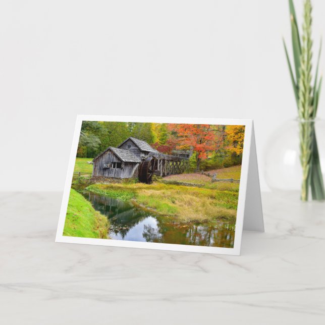 Mabry Mill in Autumn Note Card (Front)