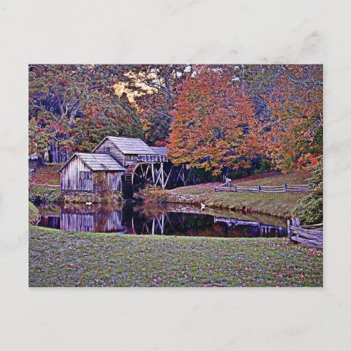 Mabry Mill In Fall Postcard