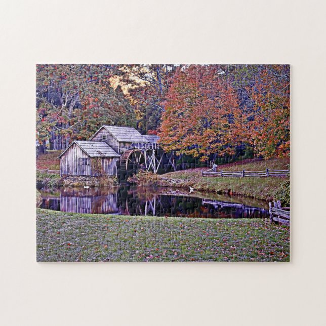 Mabry Mill in Fall Puzzle (Horizontal)