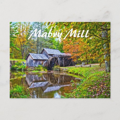 mabry mill virginia postcard