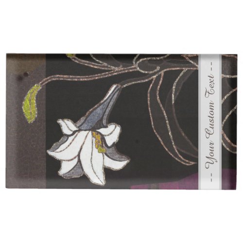 Mabuchi Toru Lilies ukiyo_e vintage fine art Place Card Holder