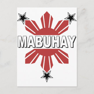 Mabuhay Filipino Sun and Star Postcard
