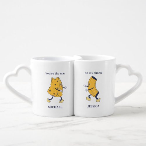 Mac and Cheese Cute Couple Funny Valentines Day Coffee Mug Set