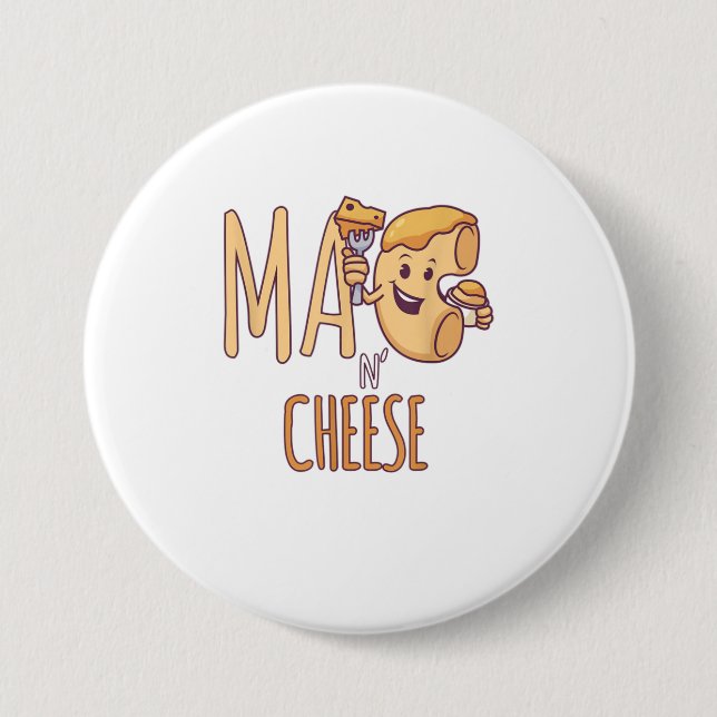 Mac and Cheese Food Lover Button (Front)