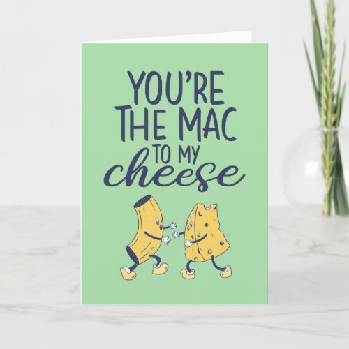 Mac and Cheese Funny Couple Pun Valentines Day Holiday Card